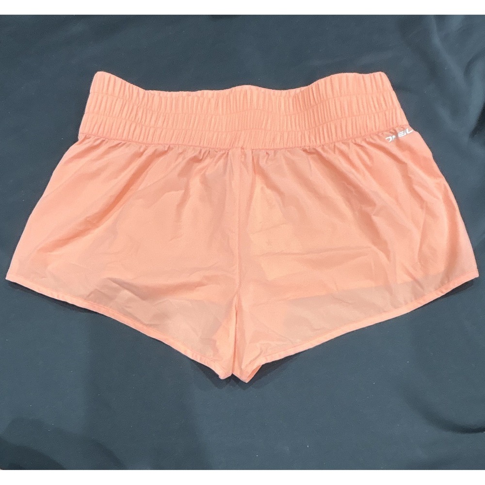 O'Neill Womens Orange Athletic Shorts XL Elastic Waist Pull On Mid Rise Logo